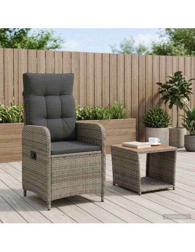 Set Lounge da Giardino 2 pz Grigio chiaro e grigio scuro