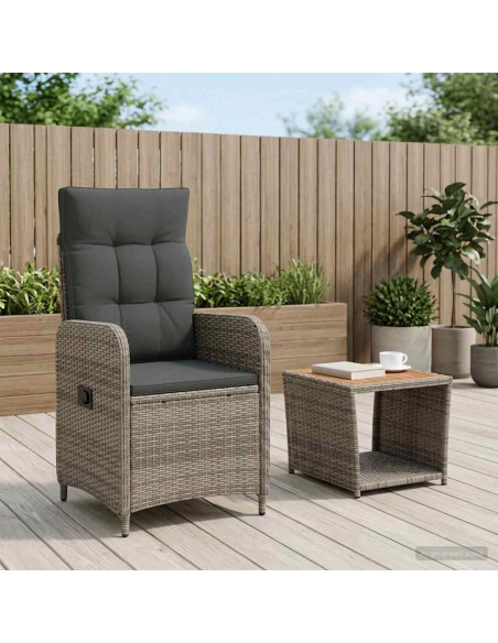 Set Lounge da Giardino 2 pz Grigio chiaro e grigio scuro