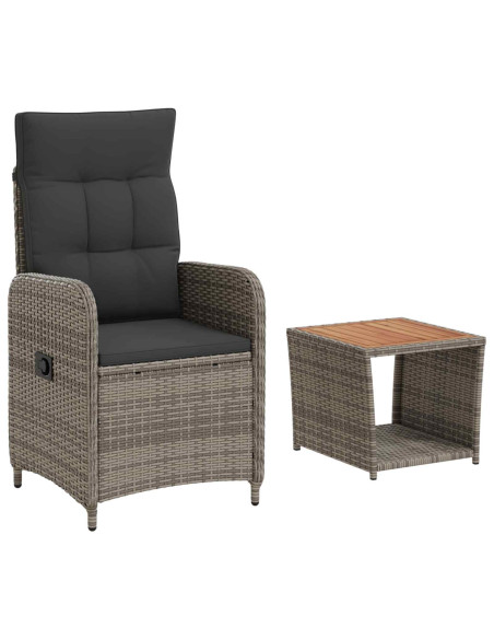 Set Lounge da Giardino 2 pz Grigio chiaro e grigio scuro