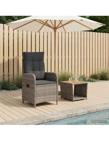 Set Lounge da Giardino 2 pz Grigio chiaro e grigio scuro