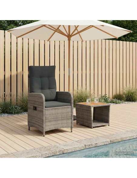 Set Lounge da Giardino 2 pz Grigio chiaro e grigio scuro