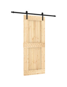 Porta scorrevole Naturale e Nero 85 x 210 cm 2