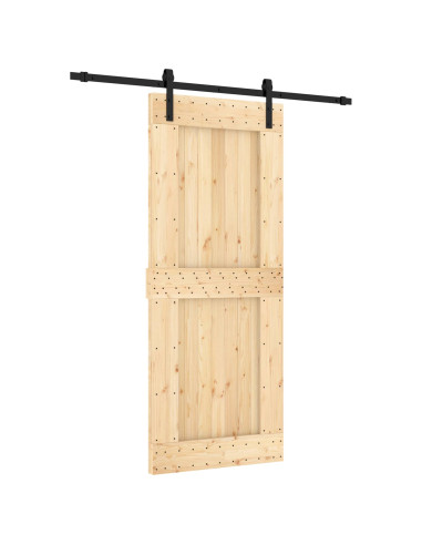 Porta scorrevole Naturale e Nero 85 x 210 cm