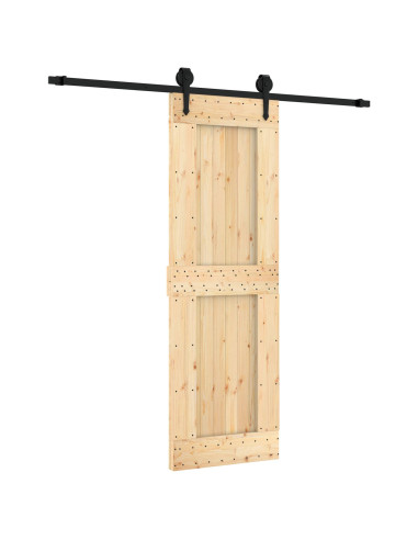 Porta scorrevole Naturale e Nero 70 x 210 cm