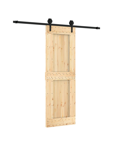 Porta scorrevole Naturale e Nero 70 x 210 cm