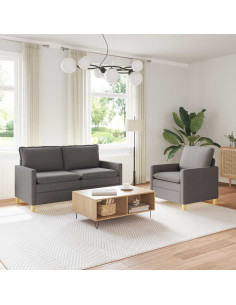 Set di divani 2 pz Grigio Scuro Tessuto