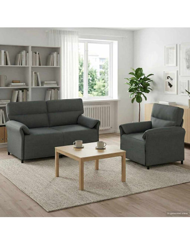 Set di divani 2 pz Grigio Scuro Tessuto
