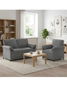 Set di divani 2 pz Grigio Scuro Velluto