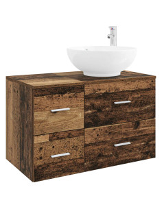 Set di mobili per il bagno 2 pz Legno antico 2