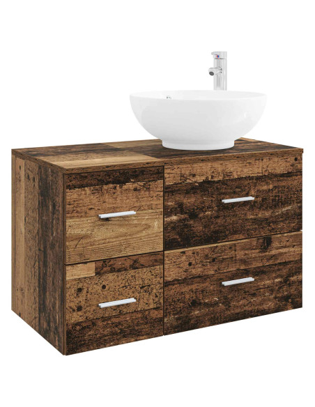 Set di mobili per il bagno 2 pz Legno antico