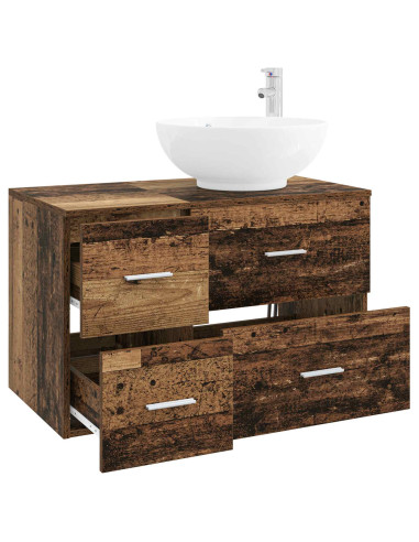 Set di mobili per il bagno 2 pz Legno antico