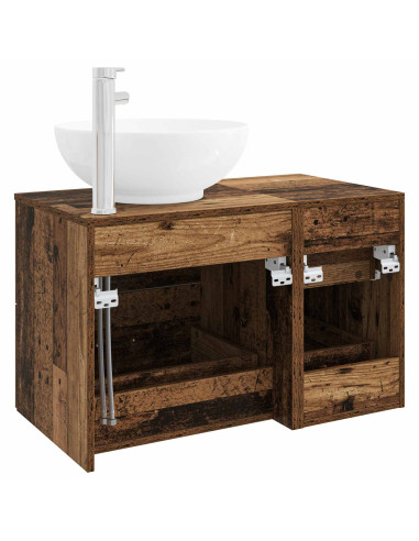 Set di mobili per il bagno 2 pz Legno antico