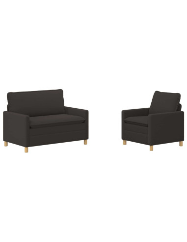Set di divani 2 pz Grigio Scuro Tessuto
