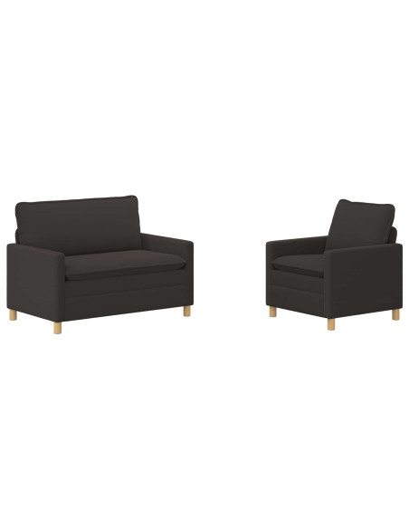 Set di divani 2 pz Grigio Scuro Tessuto