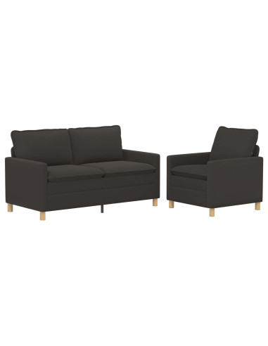 Set di divani 2 pz Grigio Scuro Tessuto