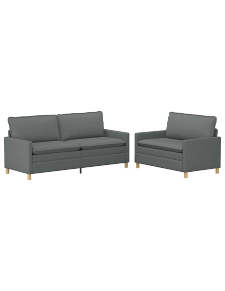 Set di divani 2 pz Grigio Scuro Tessuto