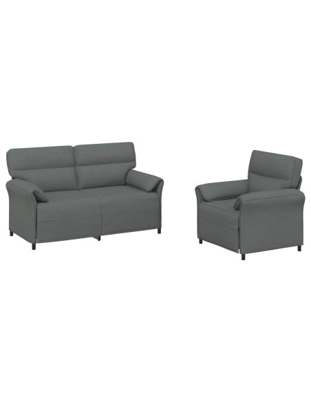 Set di divani 2 pz Grigio Scuro Tessuto