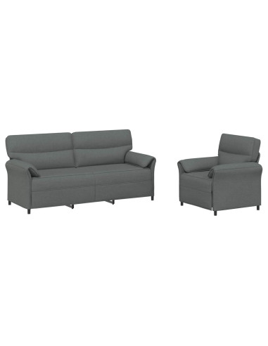Set di divani 2 pz Grigio Scuro Tessuto