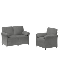 Set di divani 2 pz Grigio Scuro Velluto 2