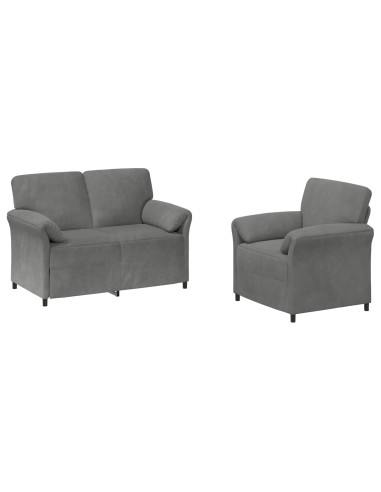 Set di divani 2 pz Grigio Scuro Velluto