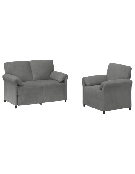 Set di divani 2 pz Grigio Scuro Velluto