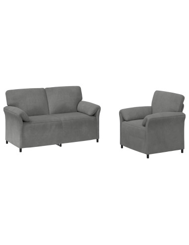 Set di divani 2 pz Grigio Scuro Velluto
