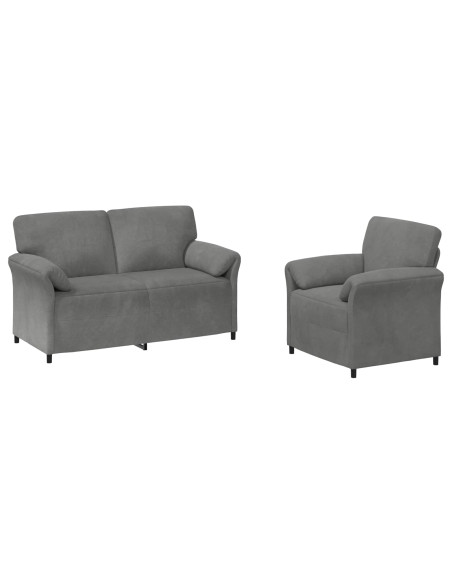 Set di divani 2 pz Grigio Scuro Velluto
