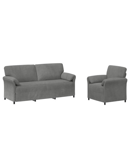 Set di divani 2 pz Grigio Scuro Velluto
