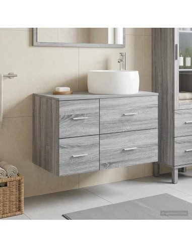 Set di mobili per il bagno 2 pz Sonoma grigio