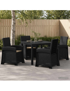 Set da Pranzo per Giardino 5 pz Antracite e Tortora PP