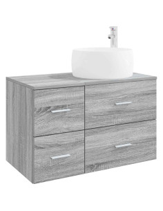 Set di mobili per il bagno 2 pz Sonoma grigio 2