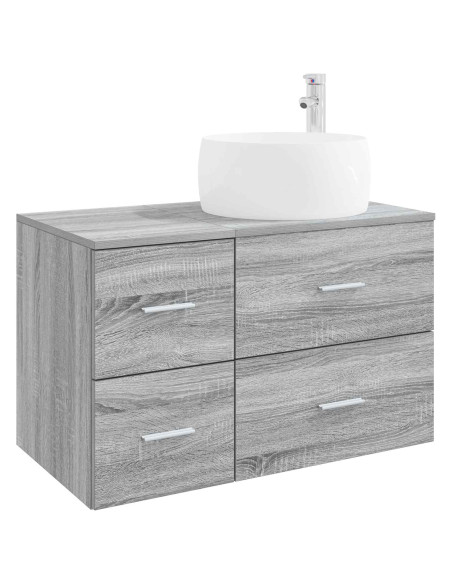 Set di mobili per il bagno 2 pz Sonoma grigio