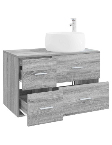 Set di mobili per il bagno 2 pz Sonoma grigio