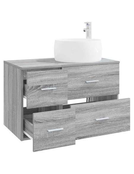Set di mobili per il bagno 2 pz Sonoma grigio