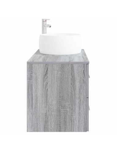 Set di mobili per il bagno 2 pz Sonoma grigio