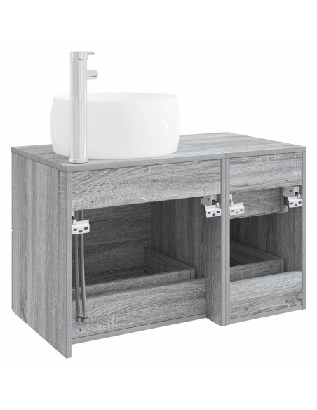 Set di mobili per il bagno 2 pz Sonoma grigio