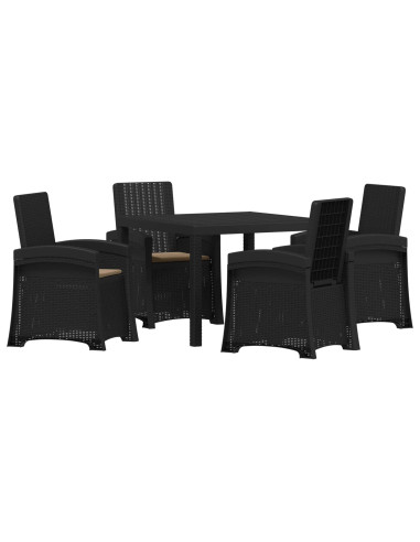 Set da Pranzo per Giardino 5 pz Antracite e Tortora PP