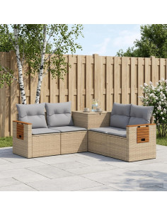 Set di divani 5 pz Beige e Grigio Chiaro