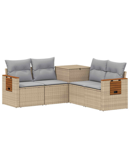 Set di divani 5 pz Beige e Grigio Chiaro