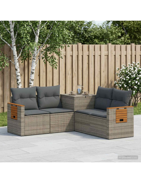 Set di divani 5 pz Grigio e Grigio Scuro
