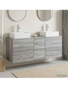Set di Armadi da Bagno 3 pz Sonoma grigio 49,5 x 41 x 62,5 cm
