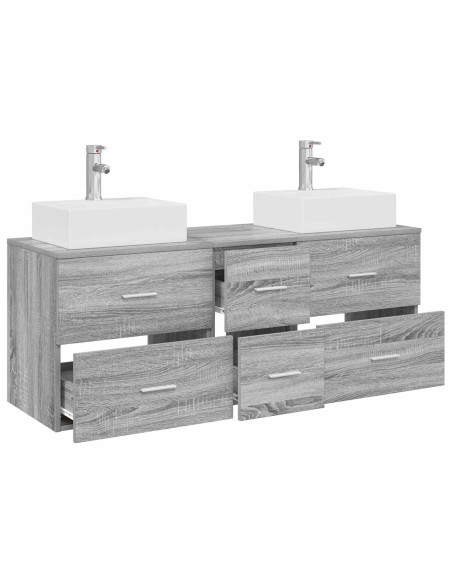 Set di Armadi da Bagno 3 pz Sonoma grigio 49,5 x 41 x 62,5 cm