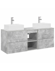 Set di Armadi da Bagno 3 pz Grigio Cemento 49,5 x 41 x 62,5 cm 2