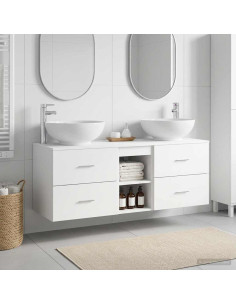 Set di mobili per il bagno 3 pz Bianco 49,5 x 44,5 x 65 cm