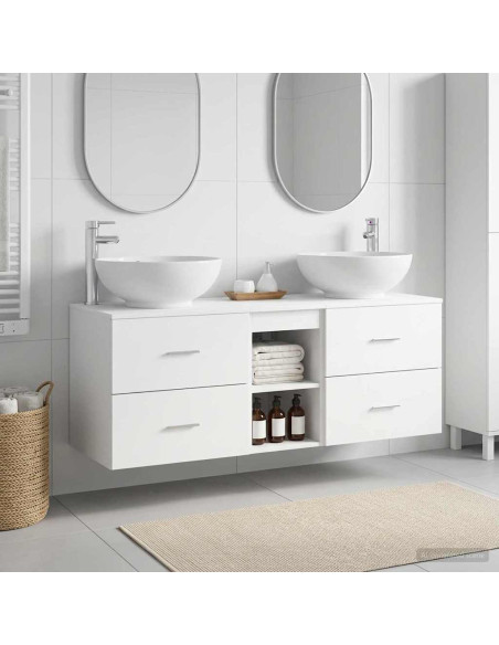 Set di mobili per il bagno 3 pz Bianco 49,5 x 44,5 x 65 cm