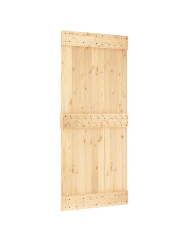 Porta scorrevole Naturale e Nero 90 x 210 cm