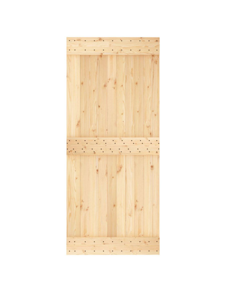 Porta scorrevole Naturale e Nero 90 x 210 cm