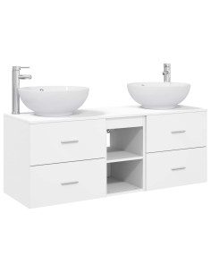Set di mobili per il bagno 3 pz Bianco 49,5 x 44,5 x 65 cm 2