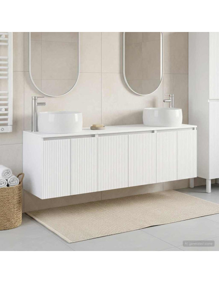 Set di Armadi da Bagno 3 pz Bianco 49,5 x 44,5 x 66 cm