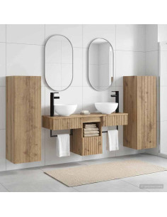 Set di mobili per il bagno 5 pz Rovere Artigianale